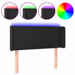 Fekete műbőr LED-es fejtámla 83 x 16 x 78/88 cm 2