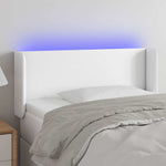 Fehér műbőr LED-es fejtámla 93x16x78/88 cm