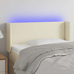 Krémszínű műbőr LED-es fejtámla 103 x 16 x 78/88 cm