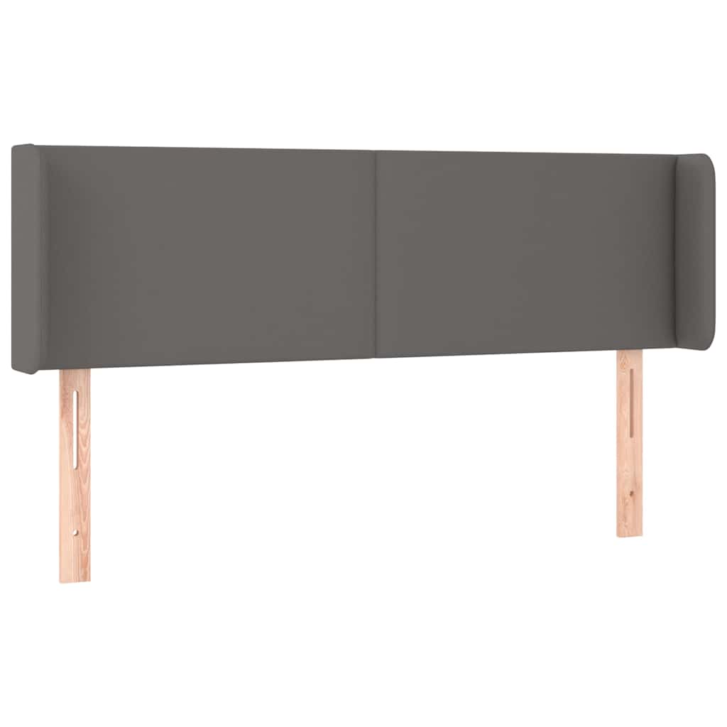 Szürke műbőr LED-es fejtámla szárnyakkal 147x16x78/88 cm 3