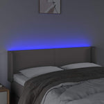 Szürke műbőr LED-es fejtámla szárnyakkal 147x16x78/88 cm 4