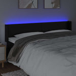 Fekete műbőr LED-es fejtámla 163 x 16 x 78/88 cm 4