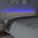 Krémszínű műbőr LED-es fejtámla 163 x 16 x 78/88 cm 4