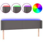Szürke műbőr LED-es fejtámla 163x16x78/88 cm 2
