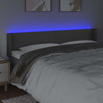 Szürke műbőr LED-es fejtámla 163x16x78/88 cm 4