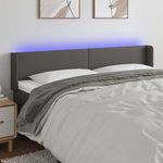 Szürke műbőr LED-es fejtámla 163x16x78/88 cm