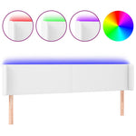 Fehér műbőr LED-es fejtámla 183x16x78/88 cm 2