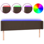 Barna műbőr LED-es fejtámla 203x16x78/88 cm 2