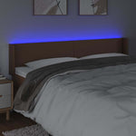 Barna műbőr LED-es fejtámla 203x16x78/88 cm 4