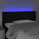 Fekete szövet LED-es fejtámla 93 x 16 x 78/88 cm 4