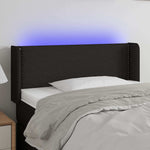 Fekete szövet LED-es fejtámla 93 x 16 x 78/88 cm