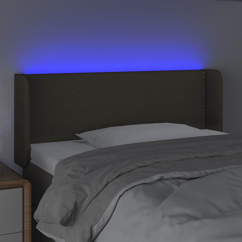 Tópszínű szövet LED-es fejtámla 93 x 16 x 78/88 cm 4