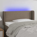 Tópszínű szövet LED-es fejtámla 93 x 16 x 78/88 cm