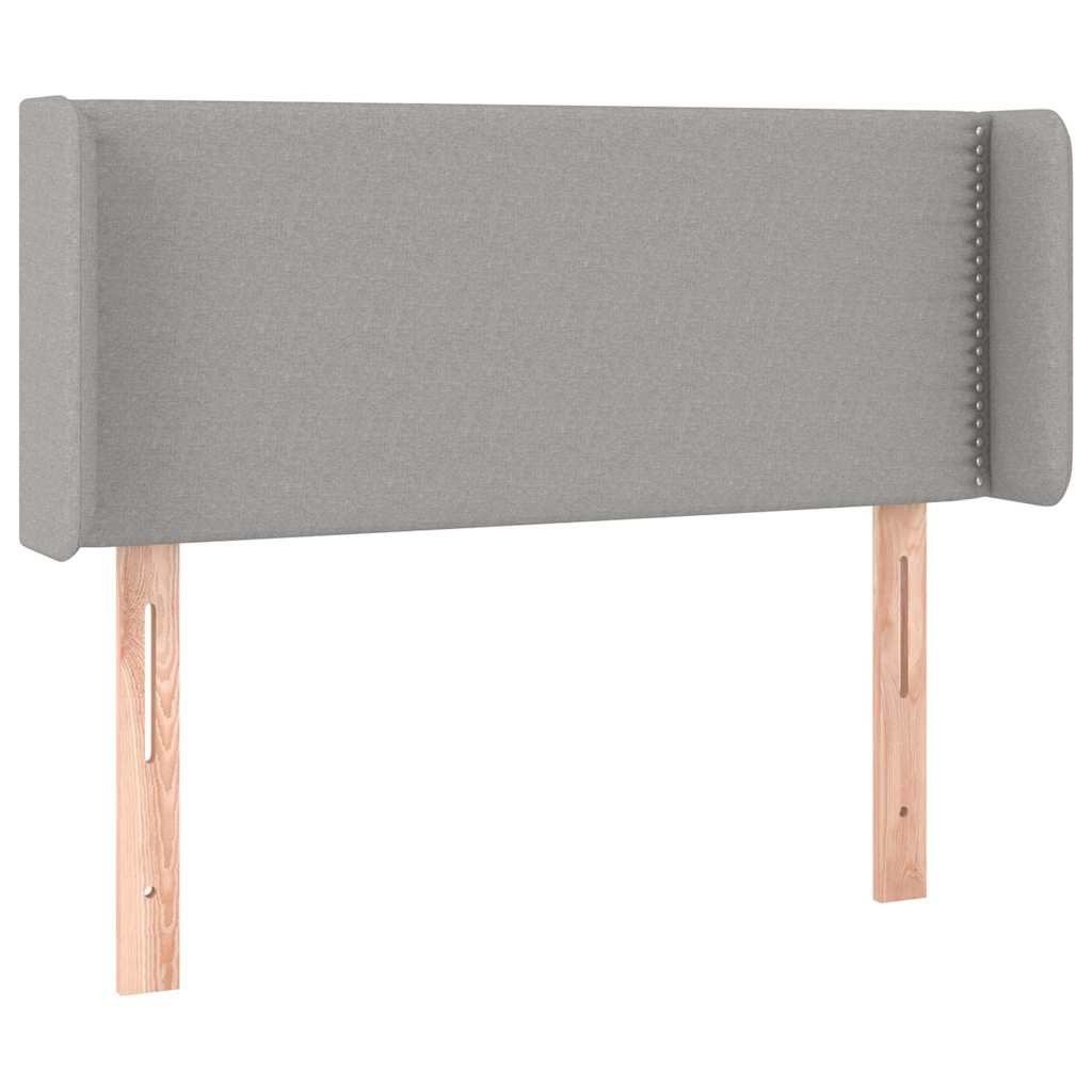Világosszürke szövet LED-es fejtámla 103 x 16 x 78/88 cm 3