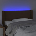 Sötétbarna szövet LED-es fejtámla 103 x 16 x 78/88 cm 4