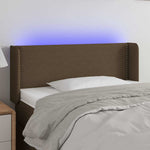 Sötétbarna szövet LED-es fejtámla 103 x 16 x 78/88 cm