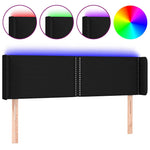 Fekete szövet LED-es fejtámla 147 x 16 x 78/88 cm 2