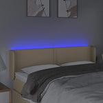 Krémszínű szövet LED-es fejtámla 147 x 16 x 78/88 cm 4