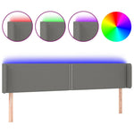 Sötétszürke szövet LED-es fejtámla 183 x 16 x 78/88 cm 2