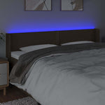 Sötétbarna szövet LED-es fejtámla 183 x 16 x 78/88 cm 4
