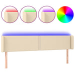 Krémszínű szövet LED-es fejtámla 183 x 16 x 78/88 cm 2
