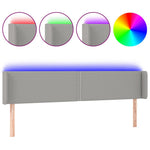 Világosszürke szövet LED-es fejtámla 203 x 16 x 78/88 cm 2