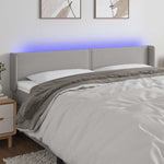 Világosszürke szövet LED-es fejtámla 203 x 16 x 78/88 cm