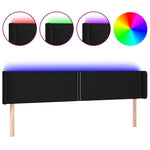 Fekete szövet LED-es fejtámla 203 x 16 x 78/88 cm 2