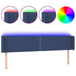 Kék szövet LED-es fejtámla 203 x 16 x 78/88 cm 2