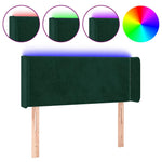 Sötétzöld bársony LED-es fejtámla 83 x 16 x 78/88 cm 2