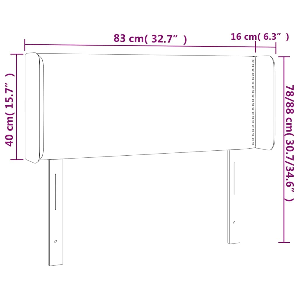 Sötétzöld bársony LED-es fejtámla 83 x 16 x 78/88 cm 7