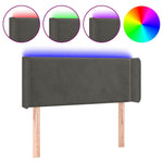 Sötétszürke bársony LED-es fejtámla 103 x 16 x 78/88 cm 2
