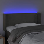 Sötétszürke bársony LED-es fejtámla 103 x 16 x 78/88 cm 4