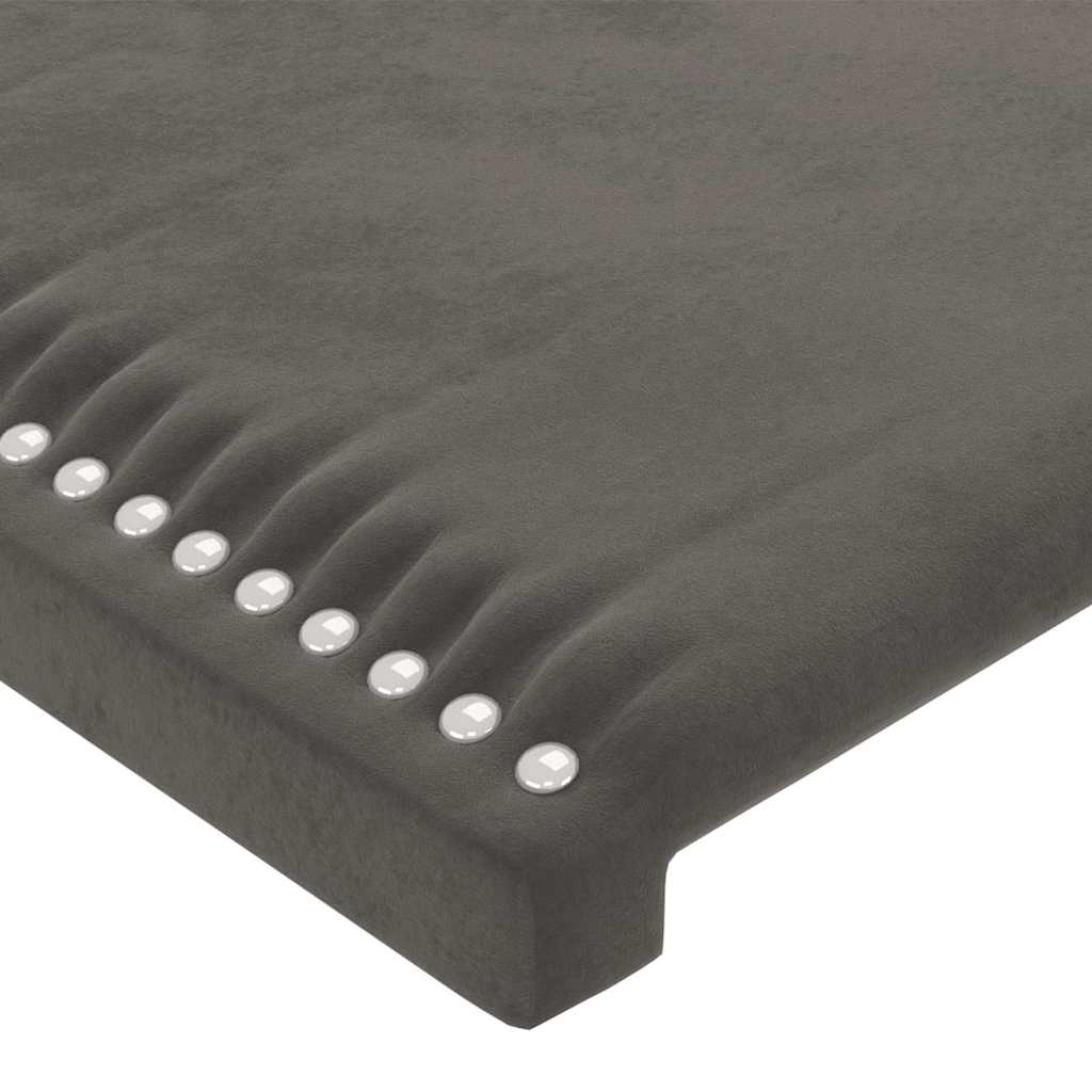 Sötétszürke bársony LED-es fejtámla 103 x 16 x 78/88 cm 5