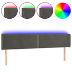 Sötétszürke bársony LED-es fejtámla 163 x 16 x 78/88 cm 2