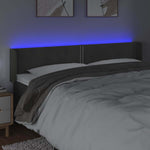 Sötétszürke bársony LED-es fejtámla 163 x 16 x 78/88 cm 4