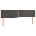 Sötétszürke bársony LED-es fejtámla 183 x 16 x 78/88 cm 3
