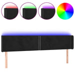 Fekete bársony LED-es fejtámla 203 x 16 x 78/88 cm 2