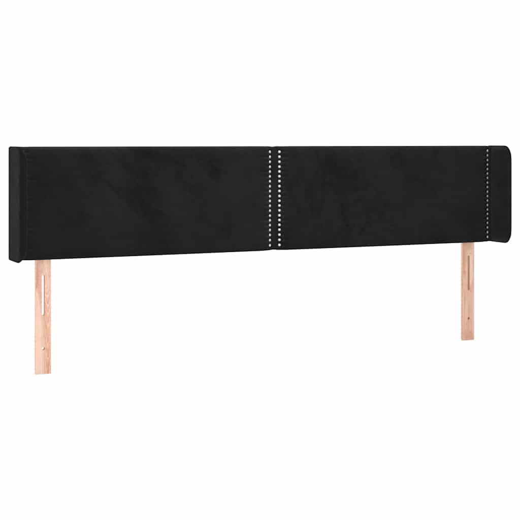 Fekete bársony LED-es fejtámla 203 x 16 x 78/88 cm 3