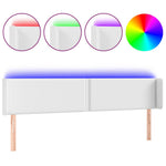 Fehér műbőr LED-es fejtámla 203x16x78/88 cm 2