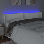 Fehér műbőr LED-es fejtámla 203x16x78/88 cm 4
