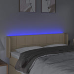 Krémszínű szövet LED-es fejtámla 147 x 16 x 78/88 cm 4