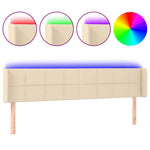 Krémszínű szövet LED-es fejtámla 163 x 16 x 78/88 cm 2