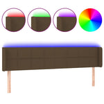 Sötétbarna szövet LED-es fejtámla 183 x 16 x 78/88 cm 2