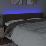 Sötétbarna szövet LED-es fejtámla 183 x 16 x 78/88 cm 4