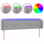 Világosszürke szövet LED-es fejtámla 203 x 16 x 78/88 cm 2