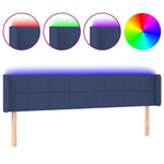 Kék szövet LED-es fejtámla 203 x 16 x 78/88 cm 2