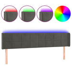 Sötétszürke bársony LED-es fejtámla 163 x 16 x 78/88 cm 2