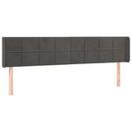 Sötétszürke bársony LED-es fejtámla 163 x 16 x 78/88 cm 3