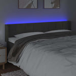 Sötétszürke bársony LED-es fejtámla 163 x 16 x 78/88 cm 4